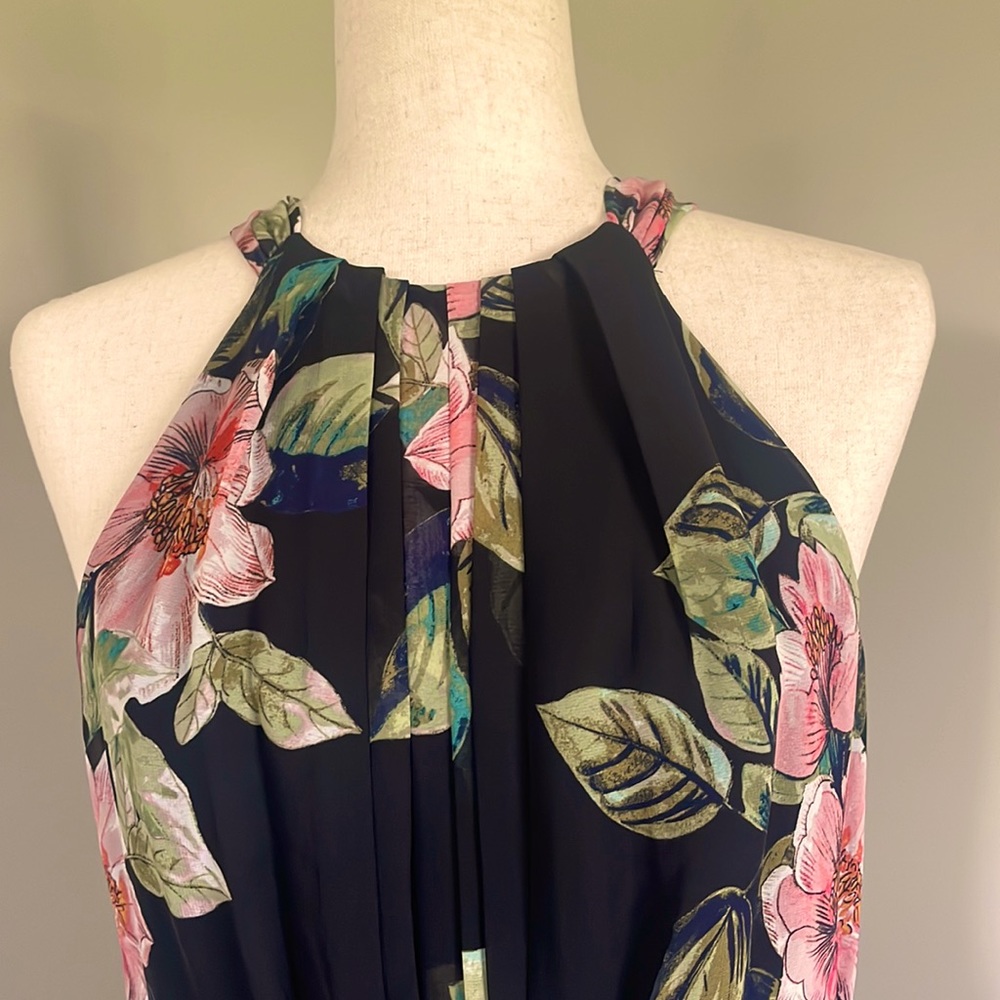 INC Size 8 Black floral Maxidress
